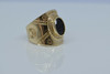 Vintage 14K YG Garnet Native American Indian Style Ring Size 11 Crica 1950