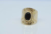 Vintage 14K YG Garnet Native American Indian Style Ring Size 11 Crica 1950