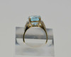 14K YG Blue Topaz Ring 7 ct. Large oval Stone Medium Blue 1970 Size 6.5