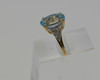 14K YG Blue Topaz Ring 7 ct. Large oval Stone Medium Blue 1970 Size 6.5