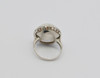 Vintage Platinum Mabe Pearl Ring with Diamond Accent Band Circa 1950, Size