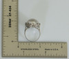 Vintage Platinum Mabe Pearl Ring with Diamond Accent Band Circa 1950, Size