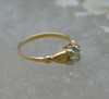 14K White and Yellow Gold Diamond Solitaire Ring Size 7 Circa 1930