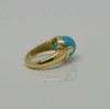 Turquoise Ball Ring 18K YG 10mm Center Circa 1990 Size 4