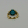 Turquoise Ball Ring 18K YG 10mm Center Circa 1990 Size 4
