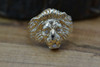 Vintage 14K YG Lion Ring with Diamond Eyes and Mouth Size 8 Circa 1960