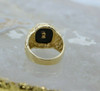 14K Yellow Gold Black Onyx Horse Ring Circa 1970 Size