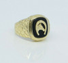 14K Yellow Gold Black Onyx Horse Ring Circa 1970 Size