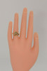 14K Yellow Gold 3 Leaf Diamond Ring in Scrolled Design Circa 1970, Size 5.75