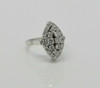 Vintage Marquise Shaped Diamond Ring 14K WG Circa 1950 Size 7