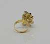Vintage 14K YG Grape Cluster Ring with Blue Green Sapphire Size 7.25 Circa 1960