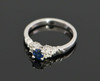 Platinum Sapphire and Diamond Ring 1/2 ct. tw., Size 6.5