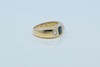 Victorian Period Yellow Gold Men's Sapphire and Rose Cut Diamond Ring Size 7.5