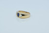 Victorian Period Yellow Gold Men's Sapphire and Rose Cut Diamond Ring Size 7.5