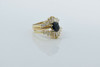 Vintage 14K Yellow Gold Sapphire and Diamond Cocktail Ring Size 5.5 Circa 1960
