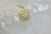 14K YG Diamond Cocktail Ring High Dome Diamond Shaped Top Size 7.5 Circa 1960