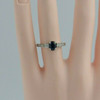 14K White Gold Sapphire and Diamond Ring Size 6.25 Circa 1990