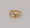 14K Yellow Gold Diamond Engagement Ring with Marquise Center Circa 1980, Size 7+