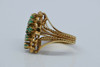 Vintage 18K YG Emerald Judaic Ring Wire Work Sides Size 7 Circa 1960