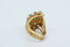 Vintage 18K YG Emerald Judaic Ring Wire Work Sides Size 7 Circa 1960