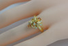 18K YG Orange and Yellow Sapphire with Diamond Ring Size 6.5, Circa 1970