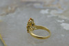 18K YG Orange and Yellow Sapphire with Diamond Ring Size 6.5, Circa 1970