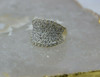 14K YG 3ct tw. Pave Diamond Ring V Shaped Profile Size 7 Circa 1980