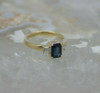 14K Yellow Gold Sapphire and Diamond Ring Size 5.25 Circa 1980