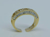 18K YG Designer "SD" Diamond Baguette Side set Ring Size 5-6 Circa 1990