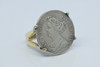 14K YG "1711" Dated Silver Queen Anne Shilling Ring Size 5 Circa 1970