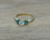 14K YG Diamond and Emerald 3 Stone Ring Size 6.25