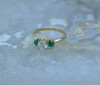 14K YG Diamond and Emerald 3 Stone Ring Size 6.25