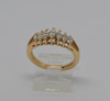 14K Yellow Gold Diamond Marquise Anniversary Band Circa 1970, Size 8.5