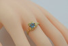 Blue Topaz Claddagh Ring 14K YG Heart Shaped 1980 Size 7.5