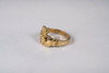 14K Yellow Gold Claddagh Ring with a White Sapphire, Size 9
