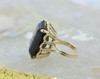 14K YG Smoky Quartz Ring 30ct est. Rectangular Stone Wire Work Setting Size 8.25