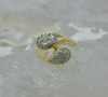18K Yellow Gold Diamond Modernist Ring 1/2ct tw Size 3 Circa 1970