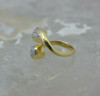 18K Yellow Gold Diamond Modernist Ring 1/2ct tw Size 3 Circa 1970