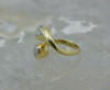 18K Yellow Gold Diamond Modernist Ring 1/2ct tw Size 3 Circa 1970