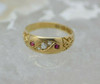 Antique 18K Yellow Gold Ruby and Diamond Ring Dated 1911 Size 6.75