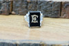 Vintage 10K White and Yellow Gold "E" Monogram Ring Circa 1940 Size 8.5