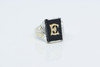 Vintage 10K White and Yellow Gold "E" Monogram Ring Circa 1940 Size 8.5