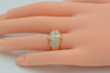 18K Yellow Gold Princess and Baguette Diamond Ring Circa 1990, Size 6