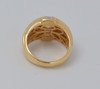 18K Yellow Gold Princess and Baguette Diamond Ring Circa 1990, Size 6