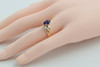 Super 14K Yellow Gold Amethyst and Diamond Ring Size 7.5 Circa 1970