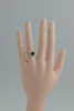 Super 14K Yellow Gold Amethyst and Diamond Ring Size 7.5 Circa 1970