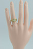 14K Yellow Gold White Pearl and Diamond Halo Ring Size 6.75 Circa 1960