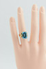 14K YG London Blue Topaz Ring 12ct est. with 2 Diamond Accents Size 5.75