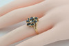 Vintage 10K Yellow Gold Sapphire and Diamond Cocktail Ring Size 6 Circa 1960