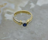 18K White and Yellow Gold Sapphire Solitaire Ring Size 6.25 Circa 1990